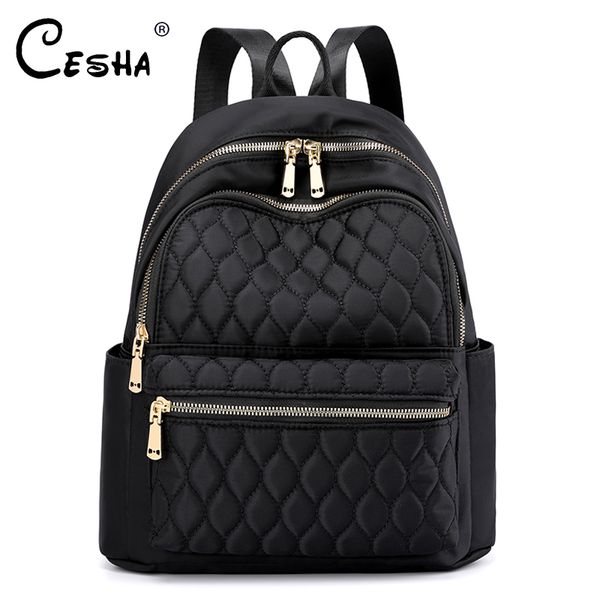 

fashion diamond lattice women backpack durable fabric nylon backpack pretty style girls school female travel
