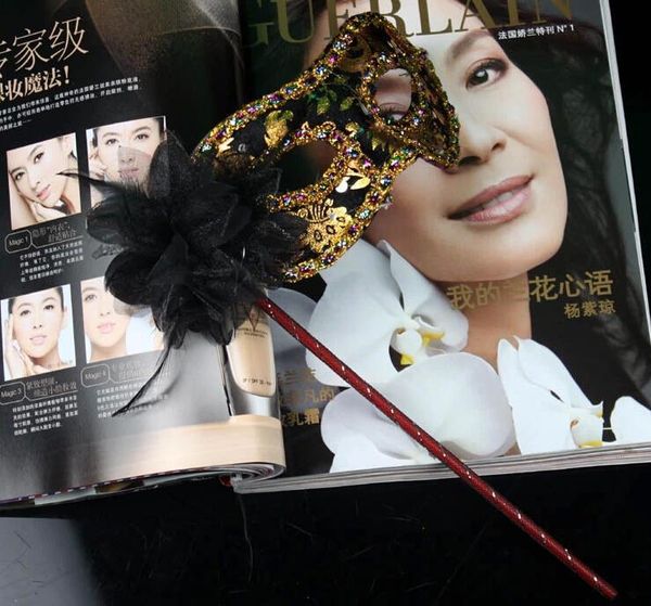 

party mask & flowers mask masquerade handmade supplies festive carnival with masks masque ball venetian handheld 10peceis xhlight bwlus