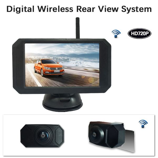 

5 inch car wireless monitor display lcd sn with waterproof night vision rearview reverse backup camera wx5310d