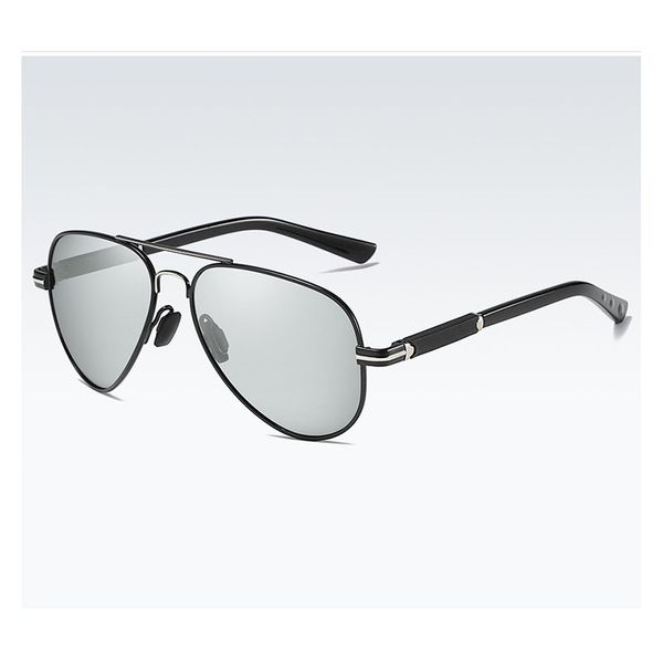 

2020 men's sunglasses discoloration sunglasses polarized men's sun glasses pilot uv400 mirror, White;black