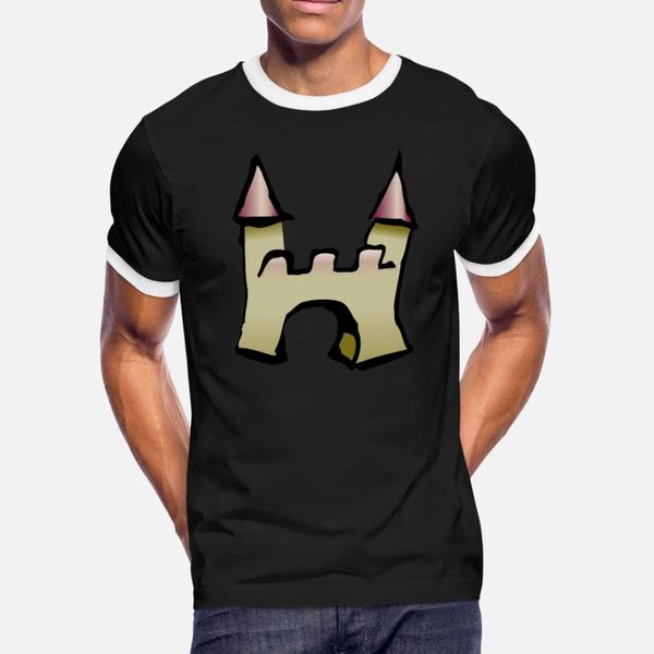 

castle icon t shirt men custom cotton plus size 3xl slim anti-wrinkle comfortable summer style standard shirt