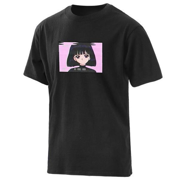 

sad девушка печати футболки мужские 100% хлопок летняя мода одежда harajuku o-образным вырезом топы тройники hipster мужской streetwear ретр