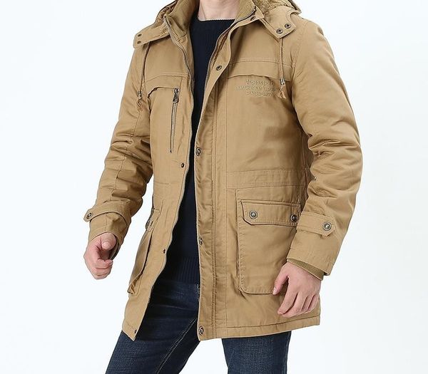 

clothes in the men's cotton washing long winter coat middle-aged cotton-padded jacket cotton-padded clothes, Black