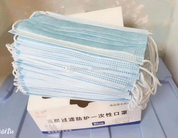 

dust mask earloop disposable 50x layer 3 mouth masks cover 3ply non-woven anti dust mask soft breathable safety face maskse8w8