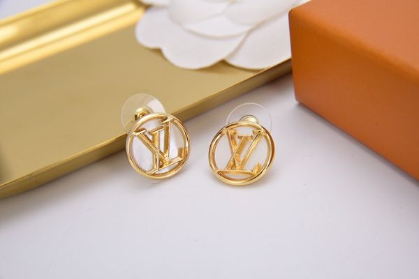 

designer luxury earrings fashionable earrings with horse eye diamond round ball fashion earrings women fashion accessories with box r12, Golden