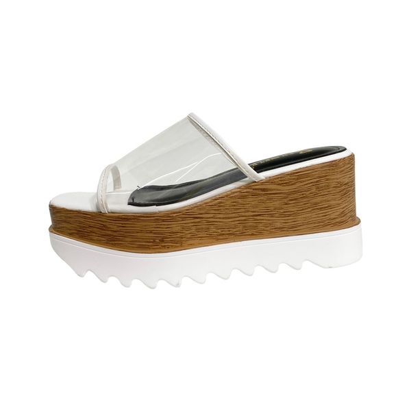 

sandals for women summer wedge heels ladies slippers casual platform wedges shoes women pvc transparent heels zapatos para mujer, Black