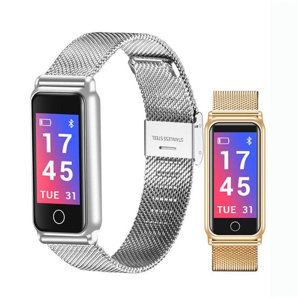 

cgjxscgjxsy8 woman girl smart band stainless steel heart rate blood pressure fitness tracker bracelet weather forecast smart wristband