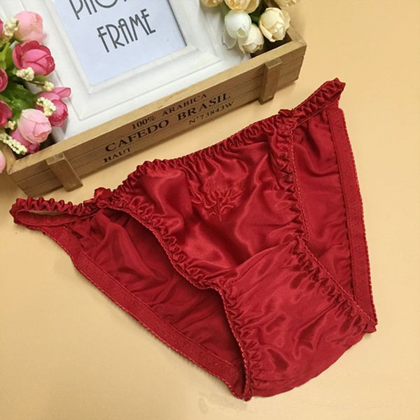 

women's panties women g string thongs low waist silk briefs ladies underwear lingerie underpants white black pink red