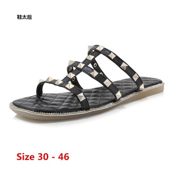 

women summer flat with comfy sandals woman slippers soft walking sandals toe corrector cusion small big size 30 - 46, Black
