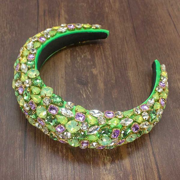 

нового зеленый фиолетового барокко полного кристалл rhinestone корона hairhoop для женщин свадьбы роскошных блестящих волос аксессуаров прол, Golden;silver
