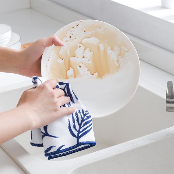 

towel anti-grease wiping rags kitchen efficient super absorbent microfiber cleaning cloth home washing dish