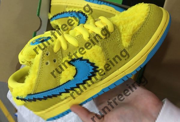

2020 grateful dead x sb dunks low green bear orange yellow blue pink green bears running shoes men skateboard shoes sneakers, Black