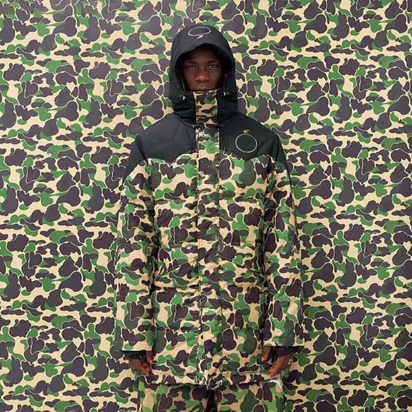 

men's abc camo long down puffer jacket male thick hooded coat casual mens winter parkas men letter embroidery coats size m-3xl, Black