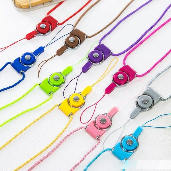 

2 in 1 mobile phone lanyards rotatable button neck straps rope multi-function for samsung xiaomi iphone x 8 plus phone decoration 50cm