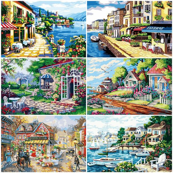 

azqsd oil painting by numbers venice scenery diy unframe handpainted gift acrylic paint drawing by numbers town home decor