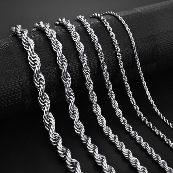 

jiayiqi 2mm-7mm rope chain necklace stainless steel never fade waterproof choker men women jewelry gold silver color chains gift