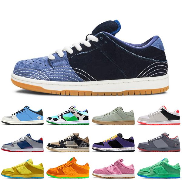 

2020 dunks низкая sashiko mens женщин кроссовки скейтборд тренеров коренастый dunky acg laser orange tie dye black white platform sneakers36