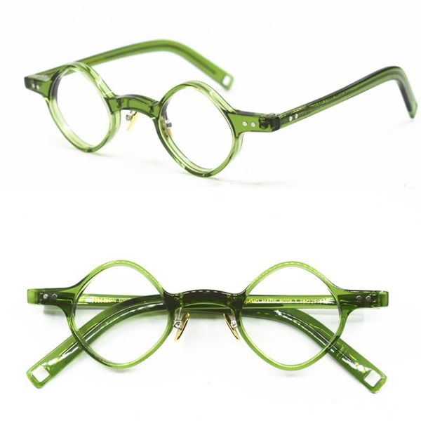 

hand made vintage super samll odd acetate eyeglass frames light full rim men women b008, Black