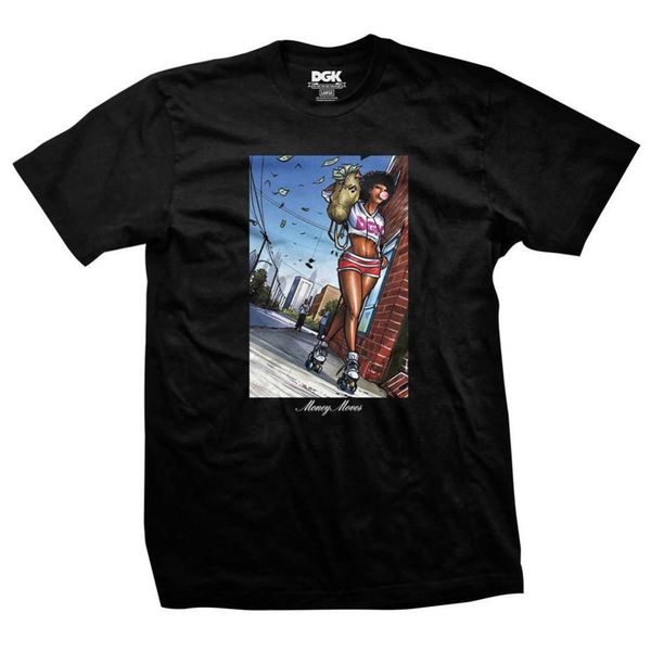 

2019 letter print cartoon money moves t shirt black t-shirts streetwear clothing apparer lskate tshirt