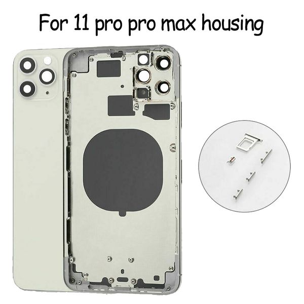 

Best Quality For iphone 11 pro pro max Back Glass Middle Frame Chassis Full Housing Assembly Battery Cover door