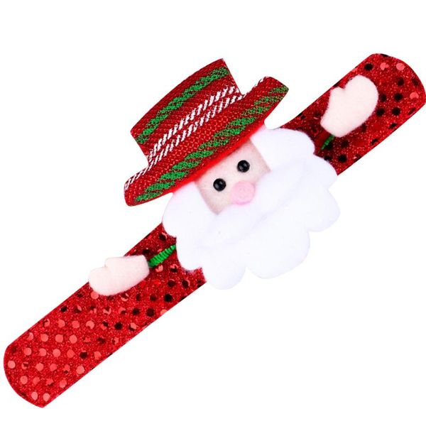 

2pcs led light glow christmas dazzling toy xmas slap circle bracelet wrist band lxh, Black
