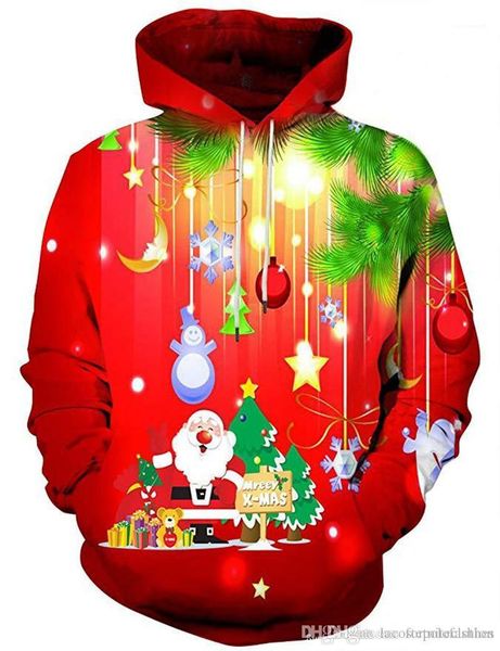 

christmas print hoodies fashion womens spring and autumn casual couple matching clothes mens hoodies designer, Black
