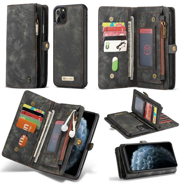 Casei Magnetic Destacleable Leather Flip Capas Carteira Para iPhone 12 11 Pro Max iPhone SE 7 8 Plus Samsung S20 Note20 Ultra