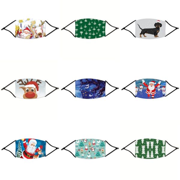 

2020 new deaf-mute transparent face christmas mask washable reusable christmas masks anti dust antifog earloop clear designer christmas m#12, Black