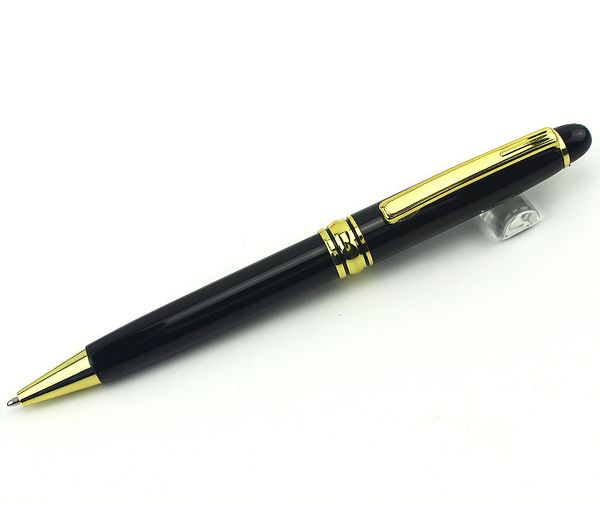 black luxury lacquerred silvery clip ballpoint pen, Blue;orange