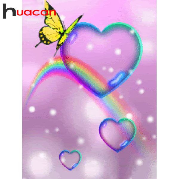 

huacan diamond art kits painting 5d butterfly new arrival full square/round diamond embroidery sale heart home decoration