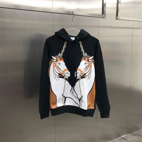 

2020 winter fashion new casual mens clothing homme hooded sweatshirts mens women designer unicorn print hoodies pullover sweatshirt, Black