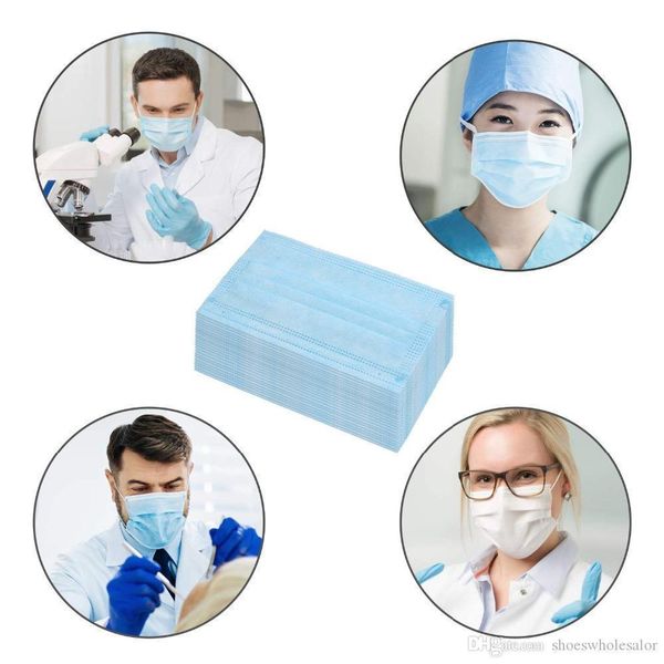 

daily layer disposable face protective masks mask three anti fog dust-proof non-woven disposable for civil use ship via1