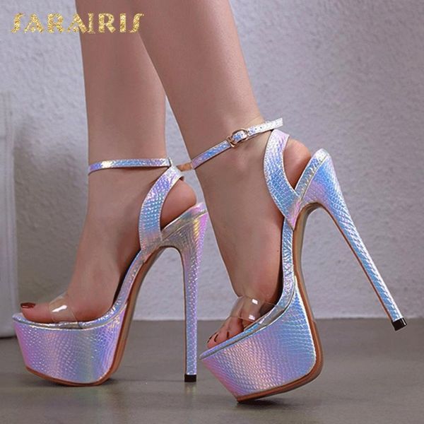 

sarairis fetish high heels 2020 thick platform party wedding dazzling summer sandals women shoes, Black