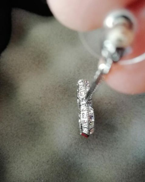 

fashion designer dangle earrings drop crystal earring for woman weeding jewelry with bag as gift, Silver