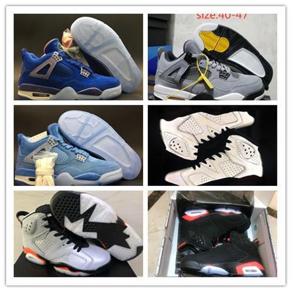 

2019 new arrive most popular 4 iv sapphire blue men s basketball shoes for 4s designer sports sneakers trainers size 40-47, Black