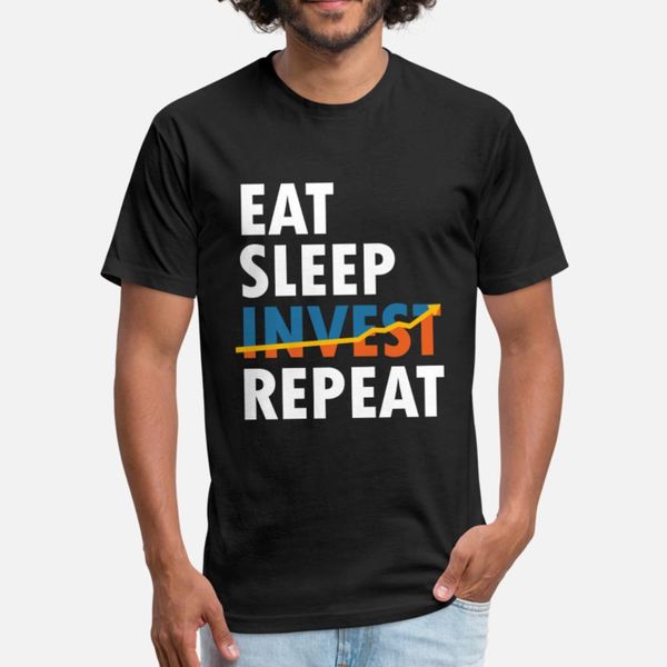 

eat sleep invest повторять подарков инвестиции деньги любовь тенниска мужчины распечатанный футболка o-шея отдых фитнес смешной оригинальная