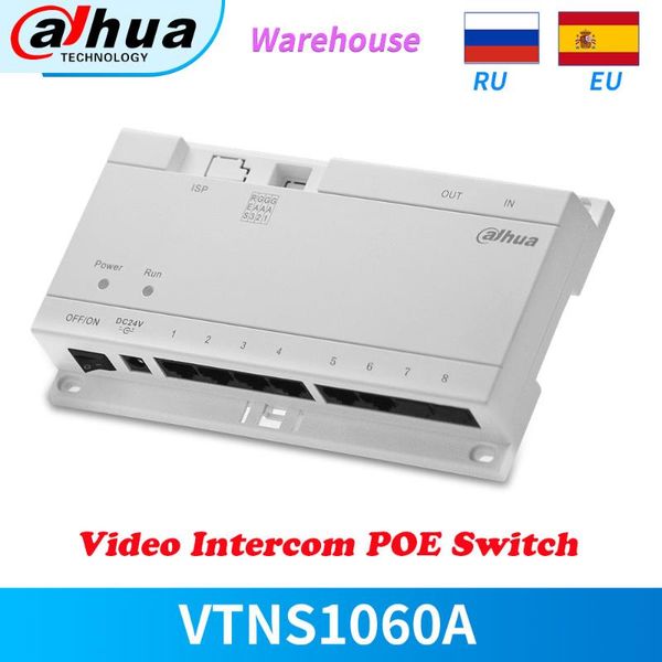 

dahua video intercom poe switch for ip system vtns1060a connect max 6 indoor monitors with cat5e cable signal and power together
