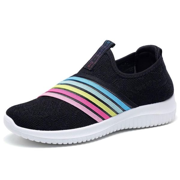 

2020 new women sneakers fashion socks shoes casual pink sneakers summer knitted vulcanized shoes women trainers tenis feminino, Black