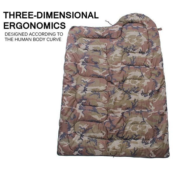 

camping hiking mountain camouflage sleeping bag envelope type splicing portable outdoor ultralight camping splicing sleeping bag