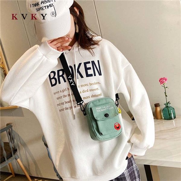 

2020 summer beach bags women crossbody bags korea style canvas shoulder bag japan harajuku girls student small purse phone bag