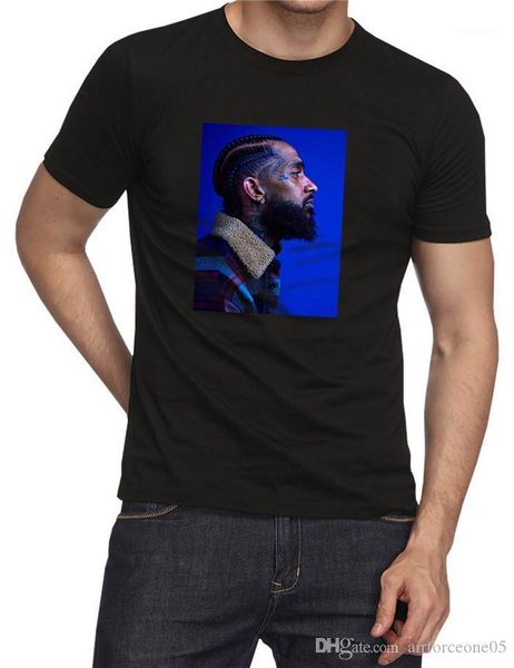 

short sleeve fashion designer mens tshirts plain black head portrait tshirt rapper nipsey hussle souvenir crenshaw, White;black