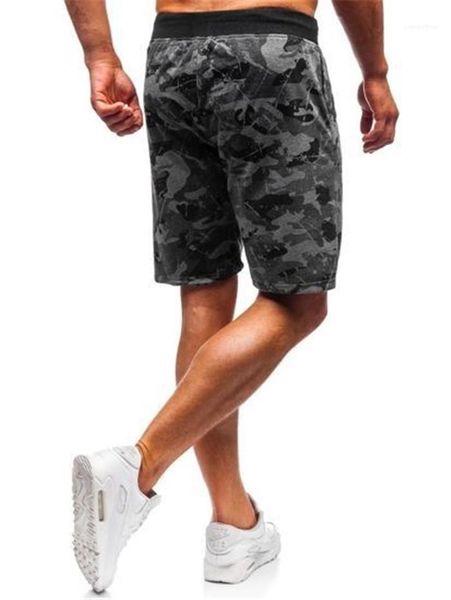 

men shorts knee length relax beach leisure swimming trunks plus size camouflage male drawstring shorts casual sport, Black