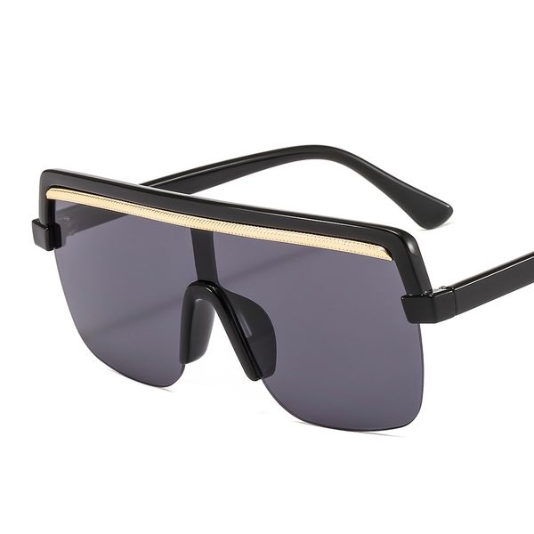 

the new siamese windproof sunglasses pattern eyebrow decoration men and women eyewear designer fashion all-match glasses, White;black