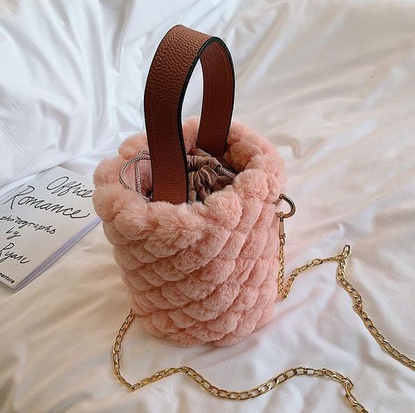 

Ins Ringer Chain Bucket Bag Girl Shoulder Crossbody Women Bags Lady Mini Handbags Autumn Winter Bag