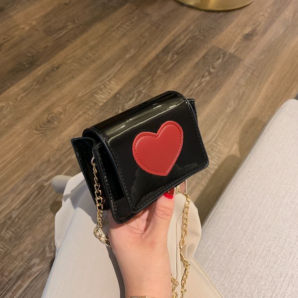 

lovely mini small square bag 2020 fashion heart-shaped quality leather women's crossbody bag chain shoulder messenger girl