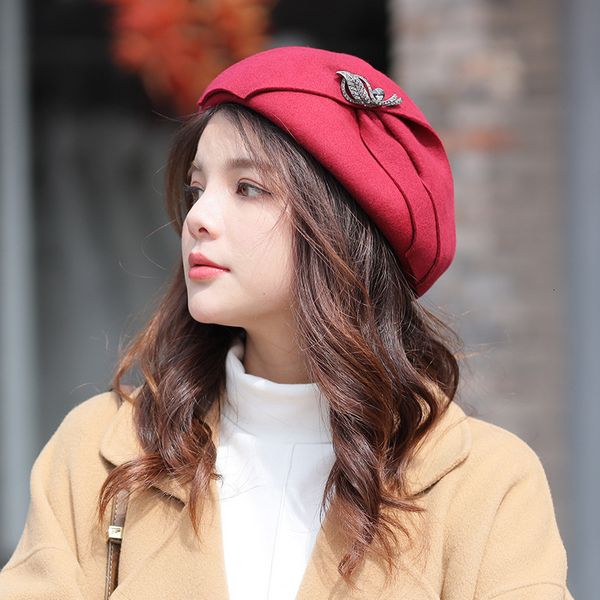 

winter hat for women 1920s gatsby style flower warm wool hat winter cap lady party hats cloche bonnet femme asymmetric fedoras, Blue;gray