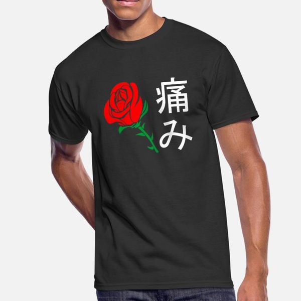 

japanese aesthetic rose t shirt men personalized cotton round collar original loose fashion spring letter shirt