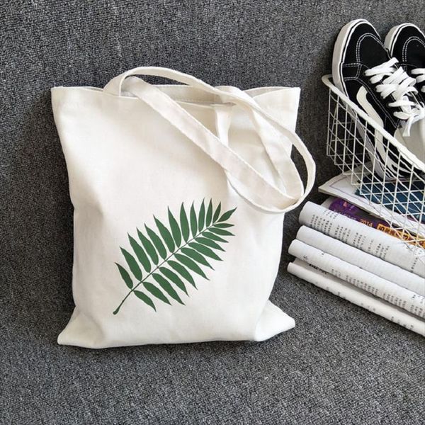 

leaves printing printing zipper canvas shoulder bags 2020 new fashion female casual simple students school bags handbags