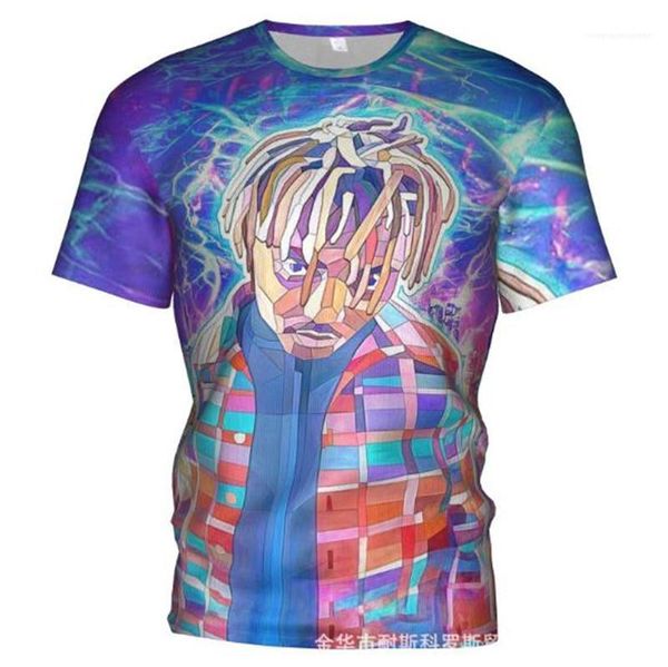 

3d printed crew neck tshirts hip hop singer memorial tshirts juice wrld rip mens tshirts fashion, White;black