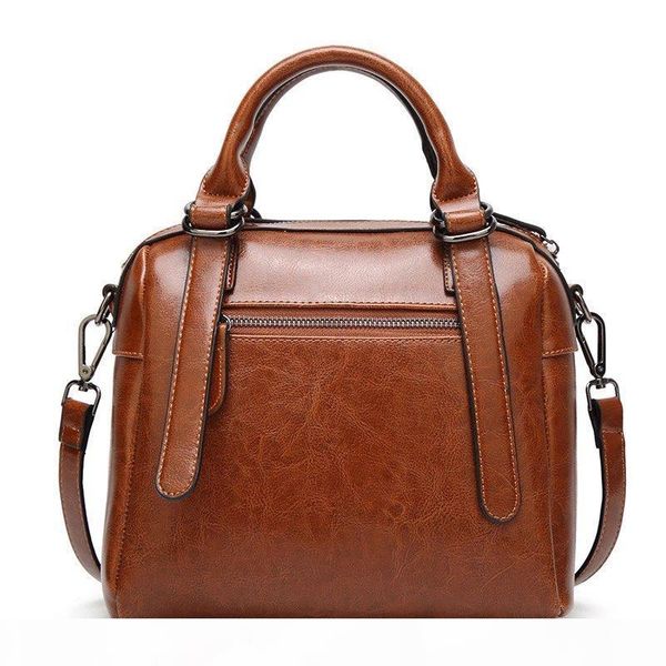 

designer-new crocodile pattern oil wax leather handbag classic briefcase bag fashion temperament shoulder slung ladies bag